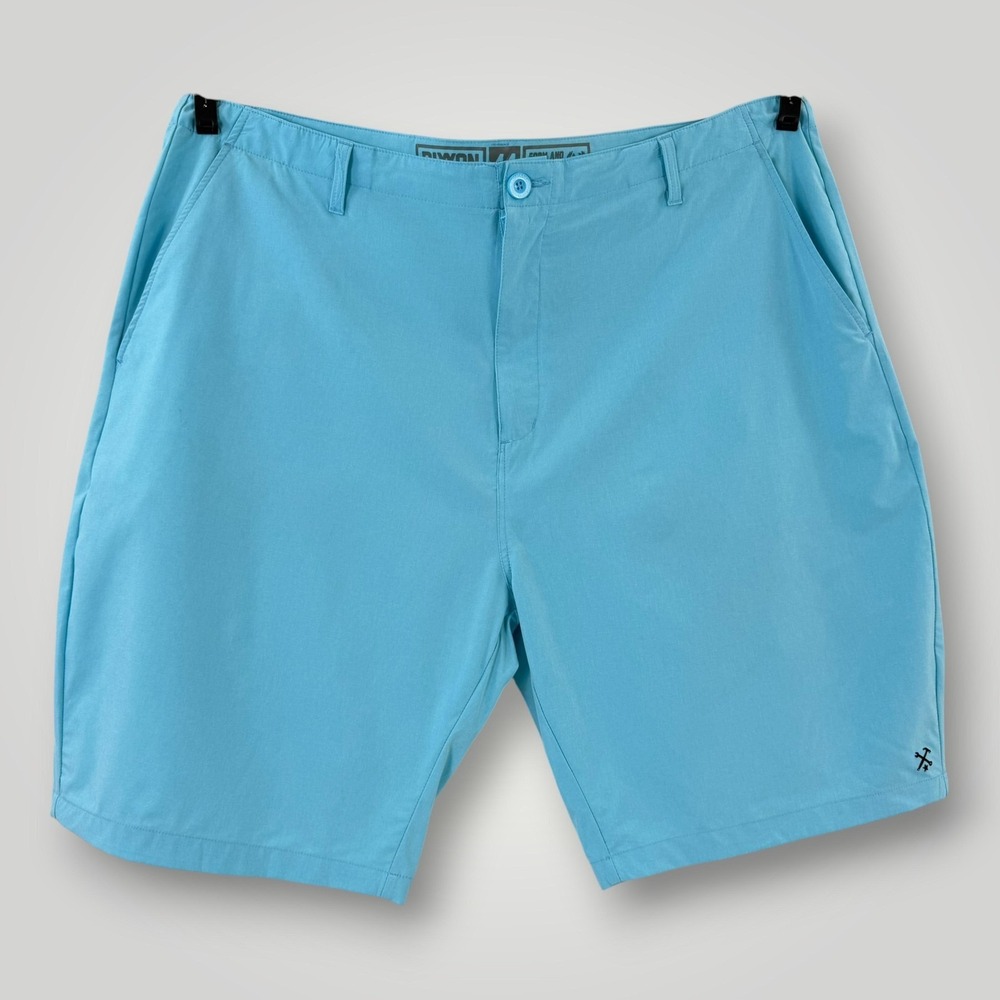 Dixxon Shorts Mens 44 Blue Stretch Chino Casual‎ Flat Front